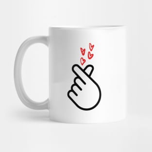 korean finger heart Mug